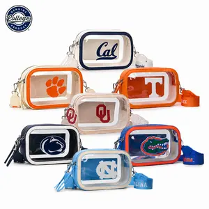 Universal College Clear Bag for Stadium Events - Stadium Approved Crossbody Bag, Clear Stadium Bag for Concerts & Sports Events,Florida Gators/UNC/Auburn Tigers/Razorbacks Hogs/Tennessee Volunteers/Oklahoma Sooners/Texas Tech/Kansas Jayhawks,016