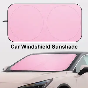 Pink Car Windshield Sun Shade – Foldable Windshield Sun Shade for Cars, Reflective Car Sun Shade Windshield Cover, Front Window Shades for Hatchback, Truck, SUV, MPV