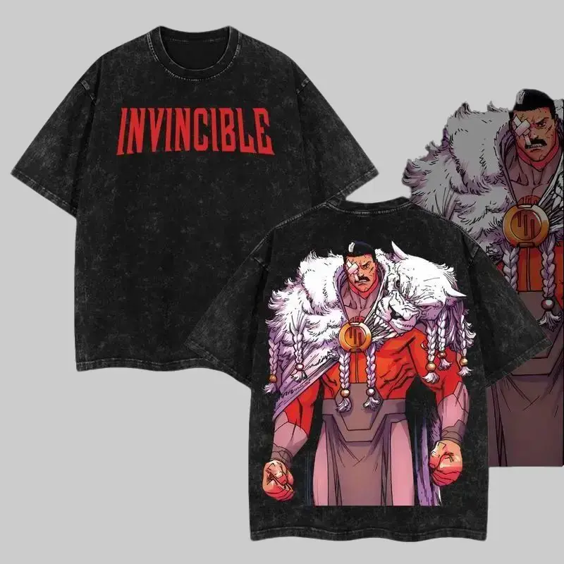 Thragg The Conqueror Viltrumite War - Invincible Comic Double Printed Oversize Lightweight Acid Washed Tee TV Series Graphic Tee T-Shirt graphic tees superhero fan