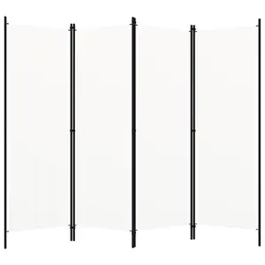 vidaXL Room Divider, 4 Panel Folding Privacy Screen for Room Separation, Freestanding Room Divider for Office, Industrial Modern Style, White 320719