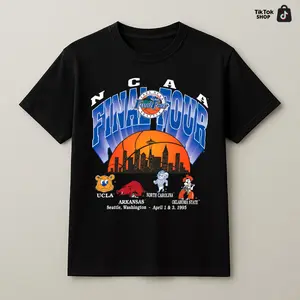 1995 NC@A Final Four Seattle Washington T-Shirt Vintage Basketball UCLA Arkansas North Carolina Oklahoma State Tee