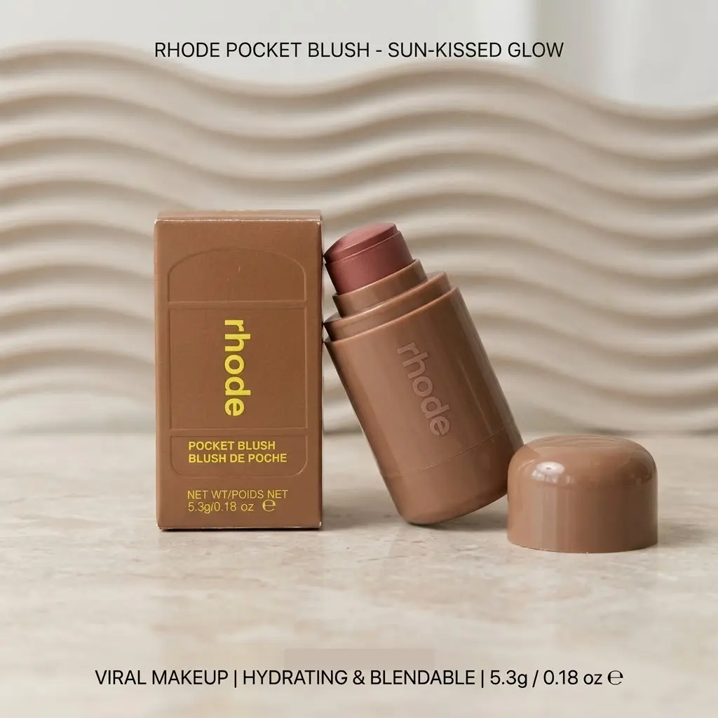 Rhode Pocket Bronze Cream Bronzer Stick - Sunbed, Hydrating, Blendable, Sun-Kissed Glow, Hailey Bieber Viral Makeup, Lipstick, Lipgloss