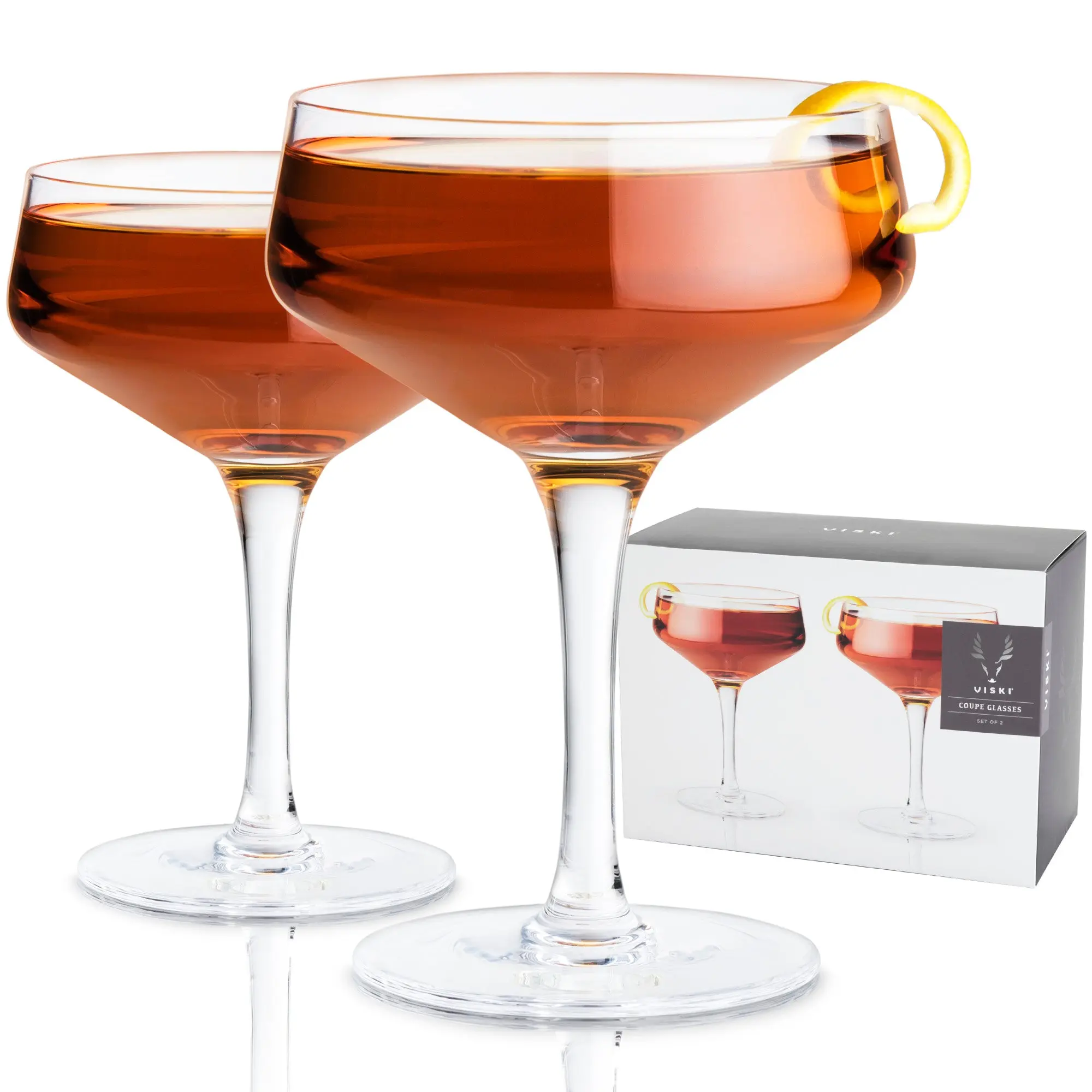 Crystal Angled Coupe Glasses Viski®