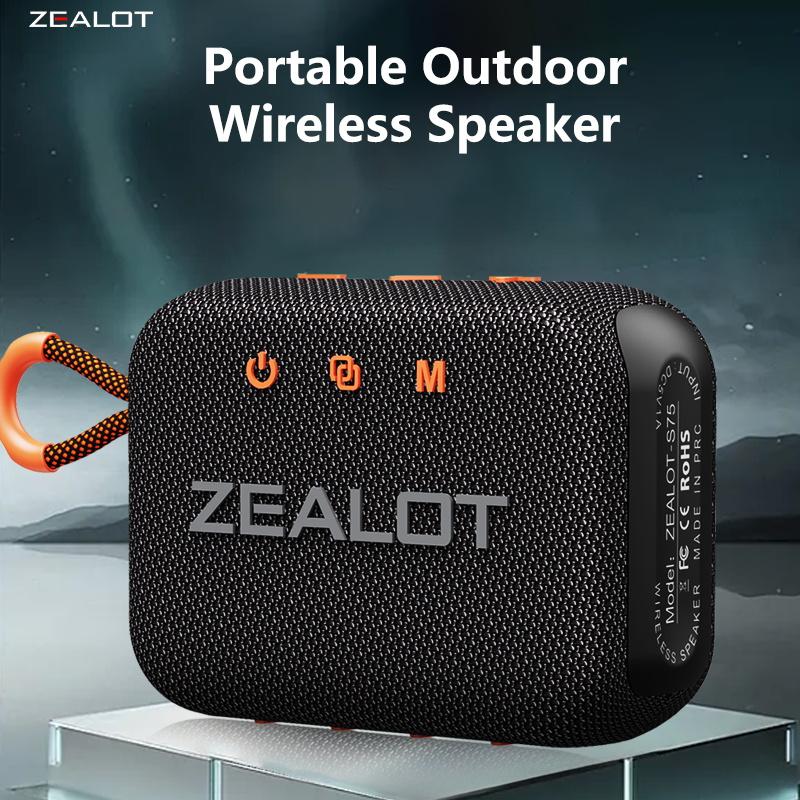 ZEALOTs S75 10W Wireless Speaker, Outdoor Portable Subwoofer Speaker, Dual Pairing 3000mAh Battery Speaker, Suitable for Home, Car, Outdoor, Camping, Audio