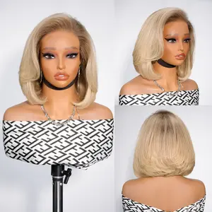 【NEW IN】Alipearl Hair Layered Cut Bob Wig Ombre Blonde Pre Cut 13x4 Lace Front Wig Glueless Ready To Go Wig