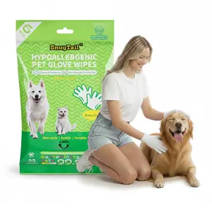 Pet Glove Wipes for Dogs & Cats,Shedding Control, Dander Removal & Paw Cleaning,Reusable Dry Wash Mitt for Daily Use, Travel Essentials for Pets