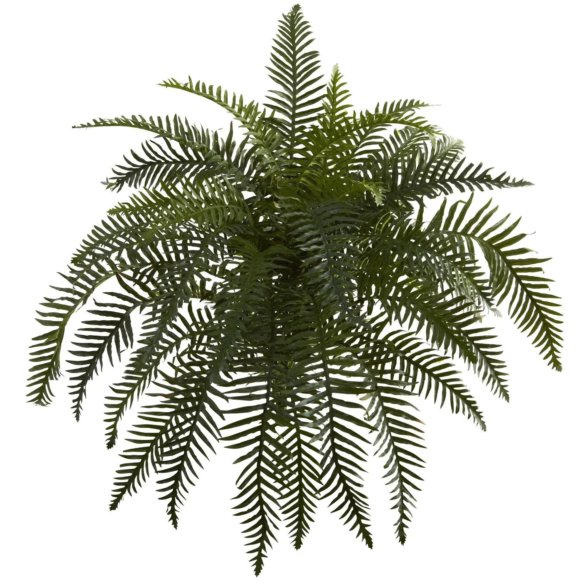26" Oversized Synthetic River Fern Artificial Potted Plants (Set of 2) - Natural Look Fake Greenery Shrubs, Floral Decor for Kitchen & Office Indoor Home Supplies