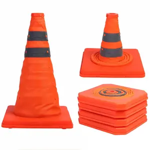 【Mother's Day Gift】4 Pack 15.5 inch Collapsible Traffic Cones Multi Purpose Pop up Reflective Safety Cone,summervibes
