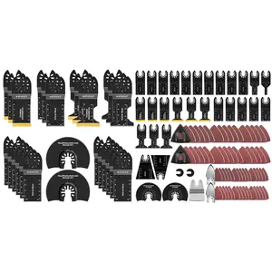 123 PCS Oscillating Saw Blades, Oscillating Tool Blades Accessories with Sandpaper, Blades for Wood Quick Release
