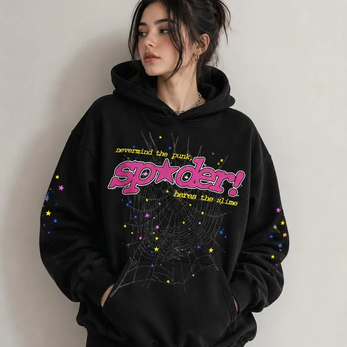 Spi/d3r W3b Hoodie & Joggers Set for Men & Women – Unisex Oversized Pullover Hoodie & Sweatpants Matching Tracksuit, Cozy Fleece Streetwear Outfit, Casual Loungewear, S-5XL