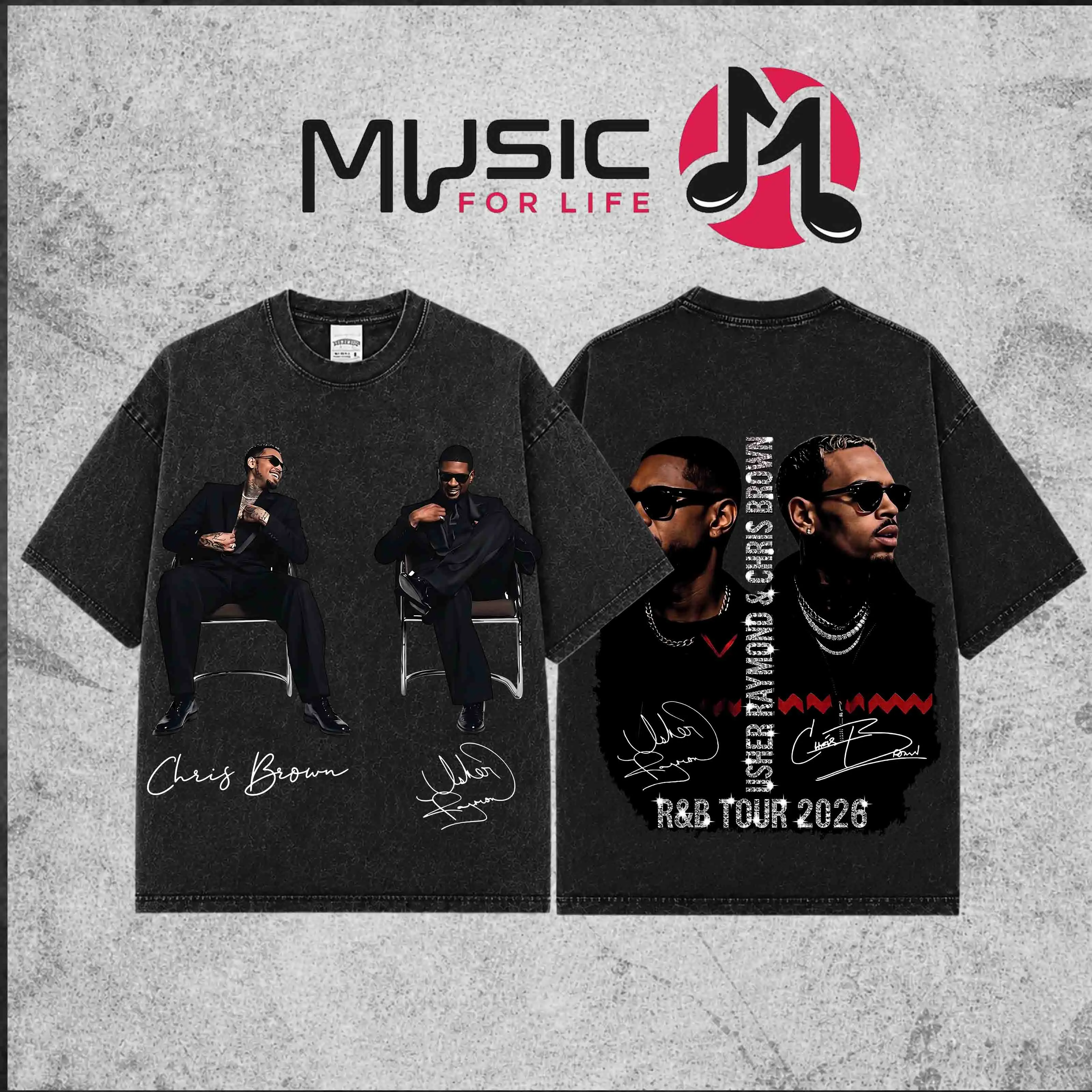 [ mussic ] Raymond & Brown The R&B Tour 2026 #1 Premium Washed Cotton T-Shirt , Music Duo Graphic Tee, Hip Hop Concert Streetwear Shirt, Urban R&B Merch, Gift for Fans