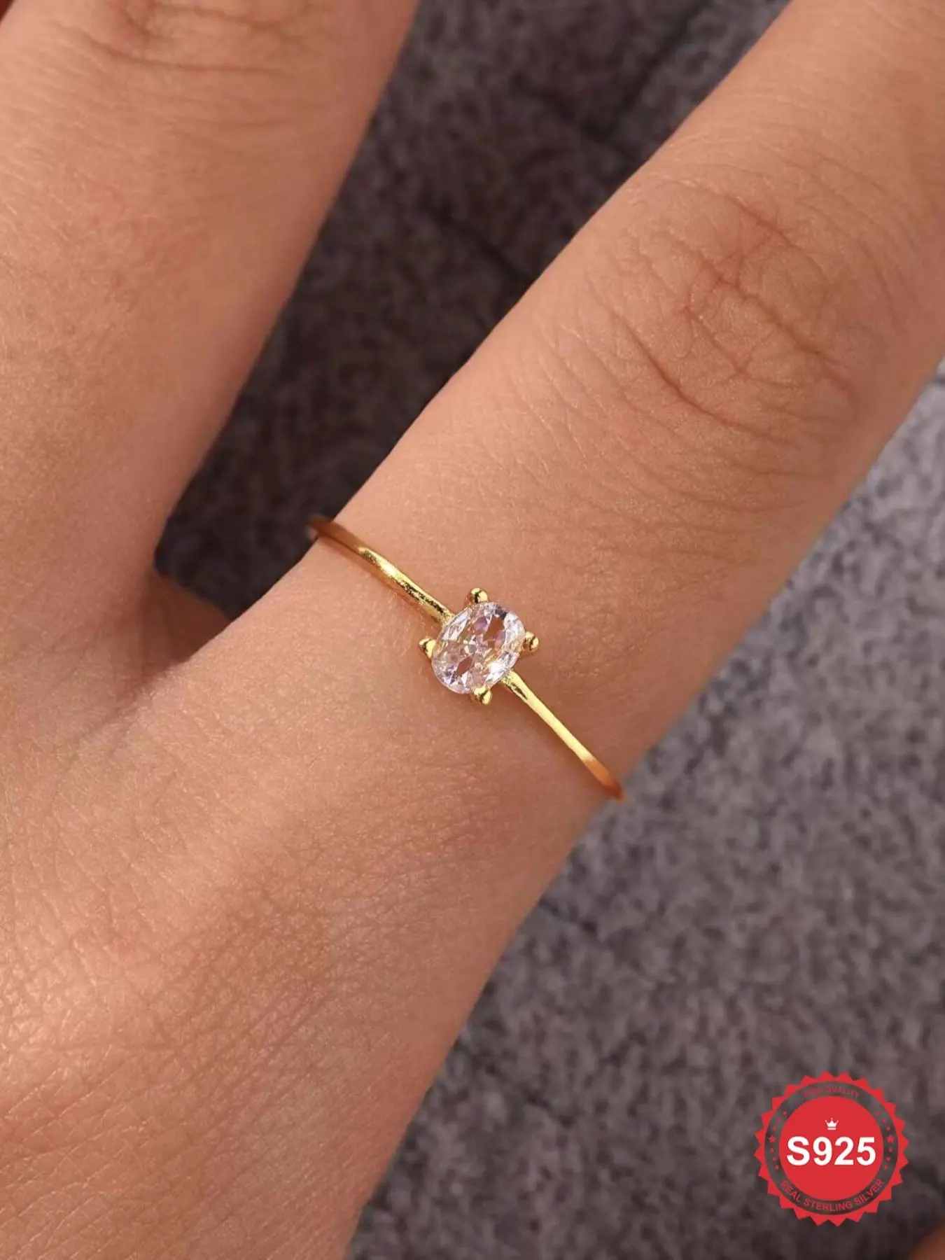 S925 Sterling Silver Egg Shaped Ring, Fashion Simple Solitaire Ring, Ladies Dating Party Eternal Promise Wedding Engagement Ring, Bridal Engagement Ring, Bridal Statement Ring, Fashion Engagement Rings, Elegant Ring