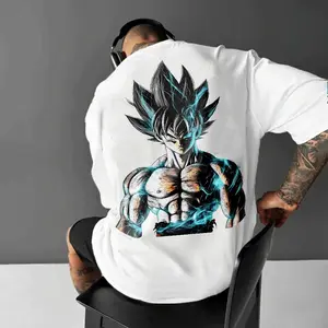 Retro Unisex 80s 90s Dragon Ball DBZ Goku saiyan Oversized streetwear singlet muscle cotton outfits men short summer graphic t-shirts men's graphic tees Fits vacation outfits Anime gifts Breathable