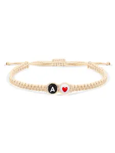 Birthday Jewelry Gifts for Women Mom Daughter - Handmade Rope Braided Adjustable Heart Initial Bracelets 26 Letters A-Z