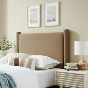 Rael Performance Velvet Twin Headboard in Taupe