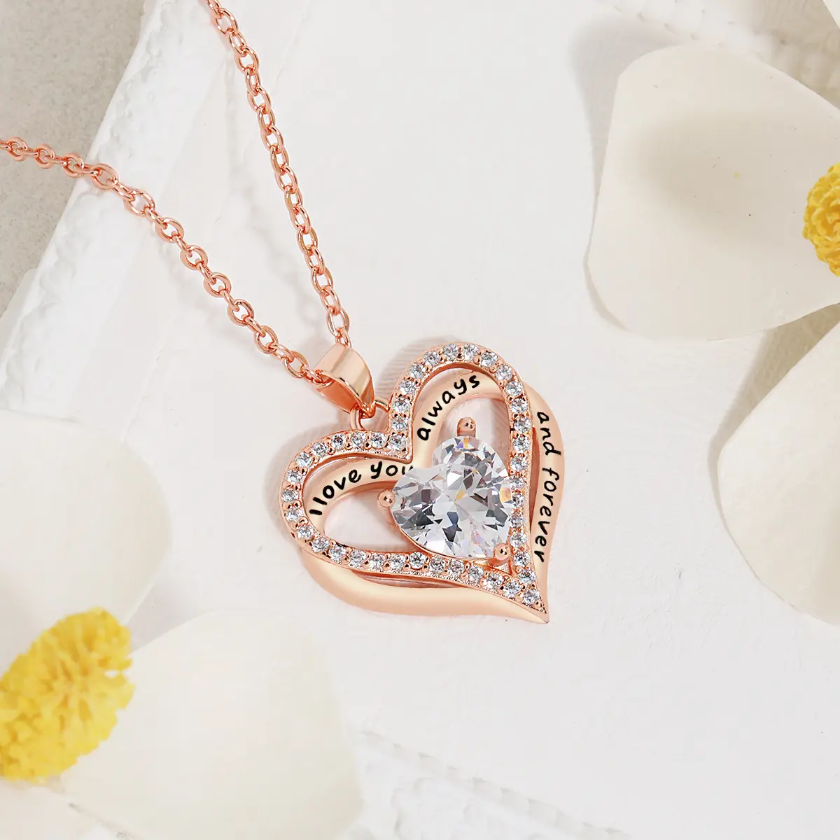 Rose gold diamond necklace