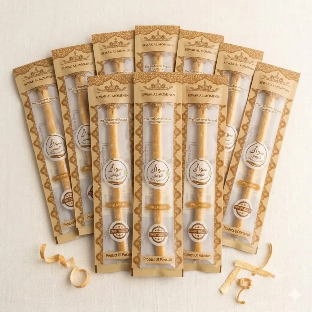 Sewak Al Mominin Natural Miswak Toothbrush Stick – Oral Care Essential for Daily Comfort, Pack of 12 Oral