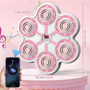 Six-key boxing target-white body-white keys-pink light-pink eva