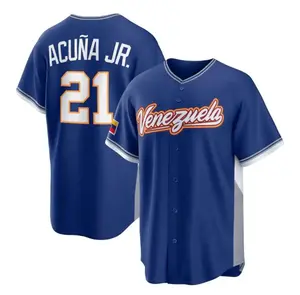 Ronald Acuña Jr. Royal Baseball Jersey,Venezuela 2026 World Baseball Classic