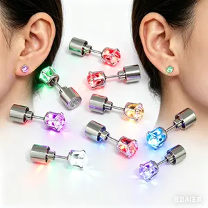 LED Earrings, Light Up，Glowing Diamond Crown PendantEarring for Women and Men, LED Jewelry forParty, Wedding, Birthday, Night Out, Disco,Festival