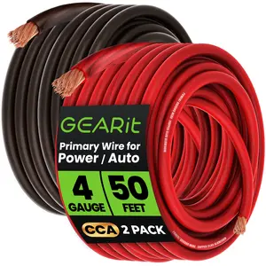 4 Gauge CCA Electrical Power Ground Wire, 50 Feet 4 Gauge CCA Electrical Power Ground Wire, 50 Feet