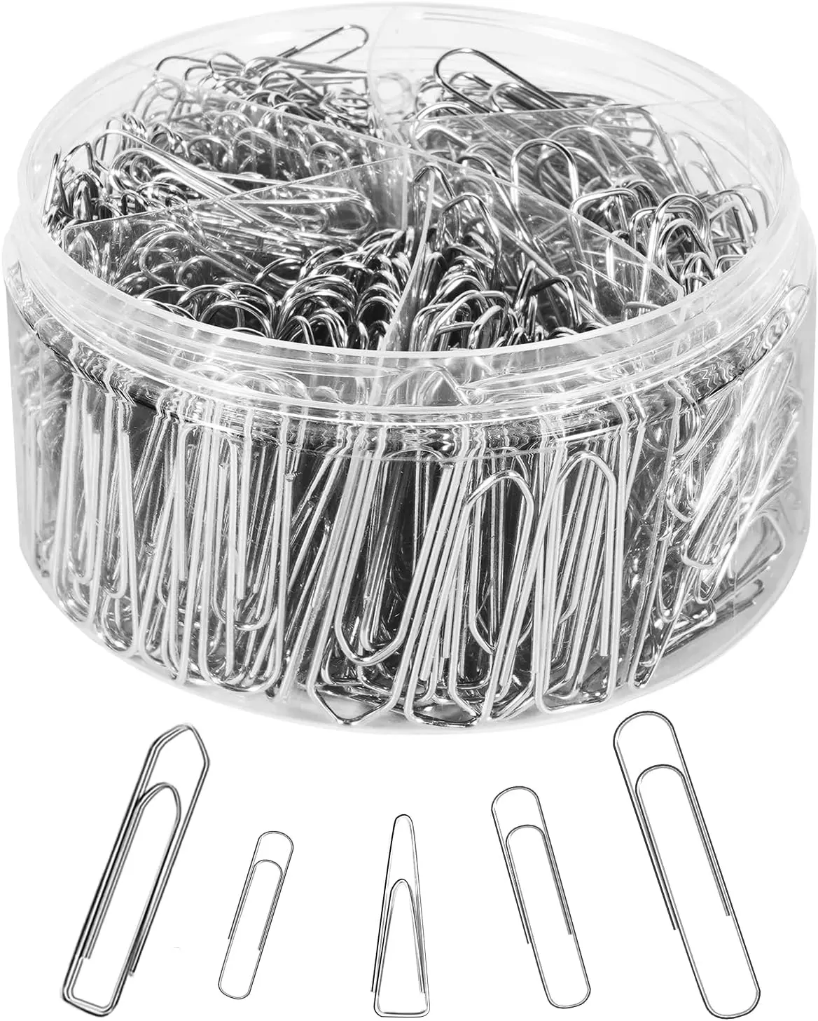 Reusable Durable Metal Paper Clips - 580 PCS Assorted Sizes (1.1in, 1.2in, 1.3in, 2in), Smooth Surface Office Binder Accessory, Organizing Documents to Stay Organized Effortlessly, Office Stationery