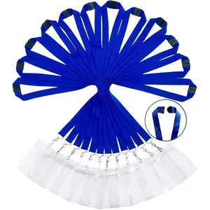 12 Pack Breakaway Lanyards with ID Badge Holder&Breakaway Clasp  Strap for Schools, Cruise, Office, , Blue