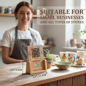 Wooden Google Review Stand – NFC & QR Code – Lifetime Use, No Monthly Fee