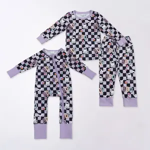 Halloween Plaid Ghost Girls pajamas