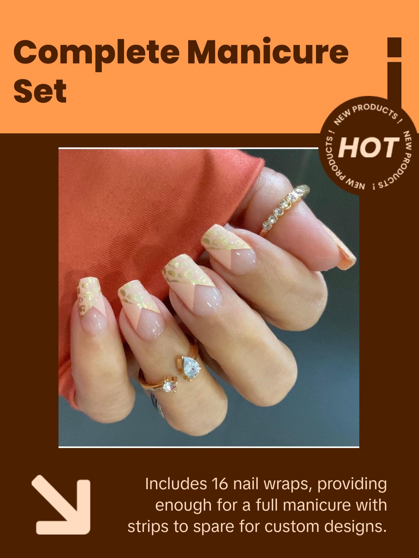 Prismatic Cheetah French Nail Wraps