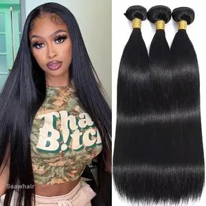 Ssawhair 12A Silky Straight Human Hair Bundles Brazilian Human Hair Weft Bundles Straight Hair Extensions For Women