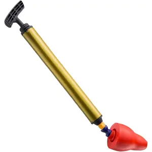 Powerful 2025 Upgrade Air Plunger Drain Remover High Pressure Stainless Steel Rubber Lightweight Manual Inflation Universal for Residential Use in Toilet Bathroom Floor Drain Sink Kitchen Plumbing