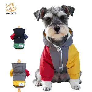 VIVI PETS Color Block Dog & Cat Hoodie Plush Fleece-Lined Winter Jacket for Small Breeds Trendy Two-Tone Pullover for Poodle Bichon French Bulldog & Teacup Dogs Cozy Cold Weather Apparel with Fashion Collar