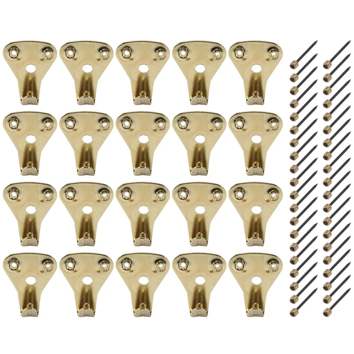 Steel+Iron Rust-Proof Heavy-Duty Picture Frame Hangers Kit, 20-Pack 50 Lbs Capacity with 32mm Nails, Exclusive Crimp Design Wall Mounting for Pro Photos & Heavy Mirrors