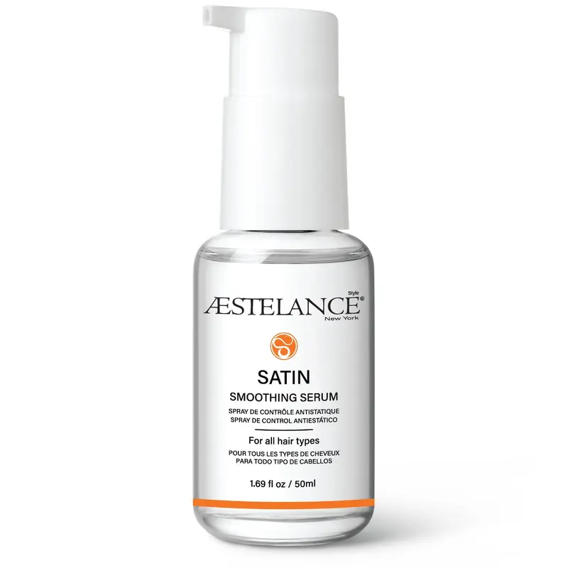 Aestelance Satin Smoothing Serum 1.69 oz - Intensive Shine, Heat Protection, Frizz Control, Color Vibrancy, Conditioning, Sun Protection, Split Ends Mender, Static Control, Anti-Humidity