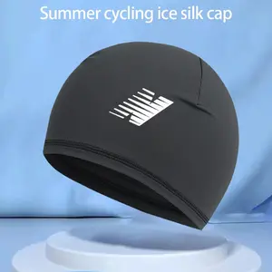 Modern Line Letter N Print Ice Silk Cycling Cap, Unisex Windproof Sun Protection Helmet Liner, Quick Dry Breathable Sports Headband Hat, Sports Outdoor Hats
