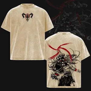 Ichigo Kurosaki Bleach Tee & Hoodie Washed – Vintage Oversized Heavy Cotton Anime Manga Hoodie & T-Shirt, Double Printed Retro Unisex Streetwear Graphic Top, Soul Reaper Bankai Edition, Japanese Anime Merch