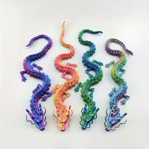 Exquisite 23.62inch 3D Printed Dragon Beads Ornament Figurine - Intricately Detailed Collectible Masterpiece with Vibrant Colors and Textures - Ideal Gift for Creative Collectors, Dragon Enthusiasts, and Fantasy Fans Decor Art Decoration Multicolor