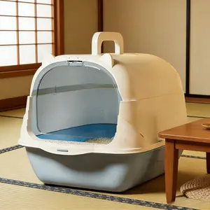 Fully enclosed cat litter box for cats, anti-take-out design, silent toilet, giving pets a private and clean space
