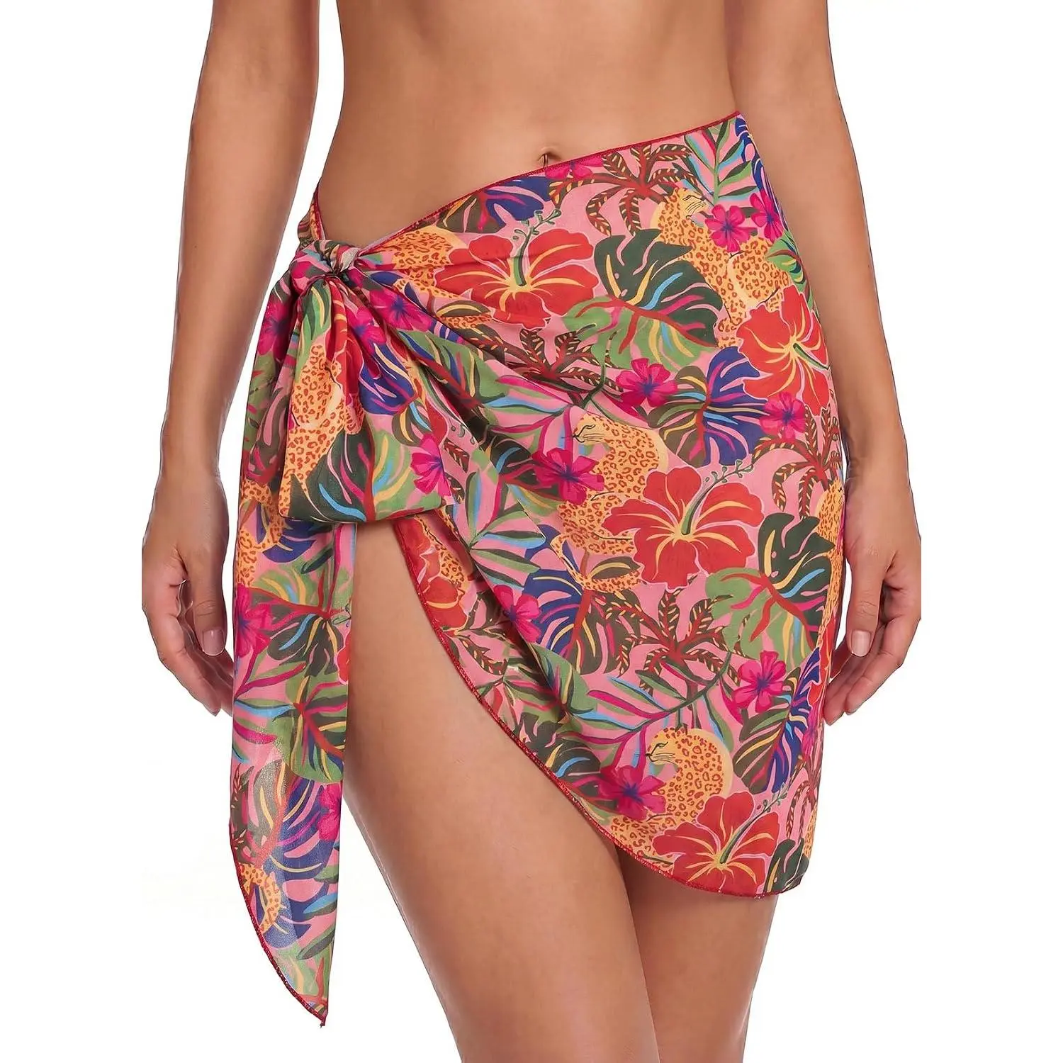 Womens Sheer Swimsuit Coverup Beach Sarong Wrap Chiffon Swimwear | Sexy beach cover up,curvy bathing suit shawl,tie side dress,slimming veach outfits,versatile cruise essentials,summer clothes
