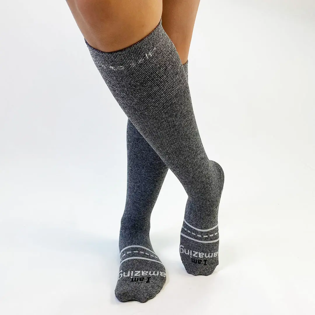 I am amazing® COMPRESSION SOCKS, grey marl knee high, 15-20 mmHg