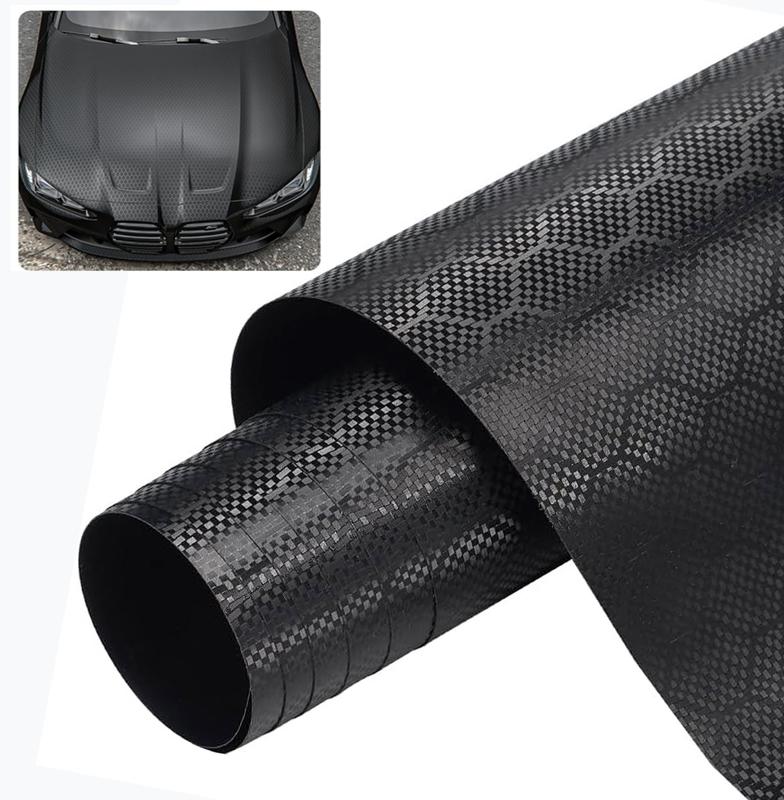 Honeycomb Matte Black Car Wrap Vinyl (1ft x 5ft) - Gloss Paint Surface Protection Film with Air Release Automotive Wrap Vinyl Roll