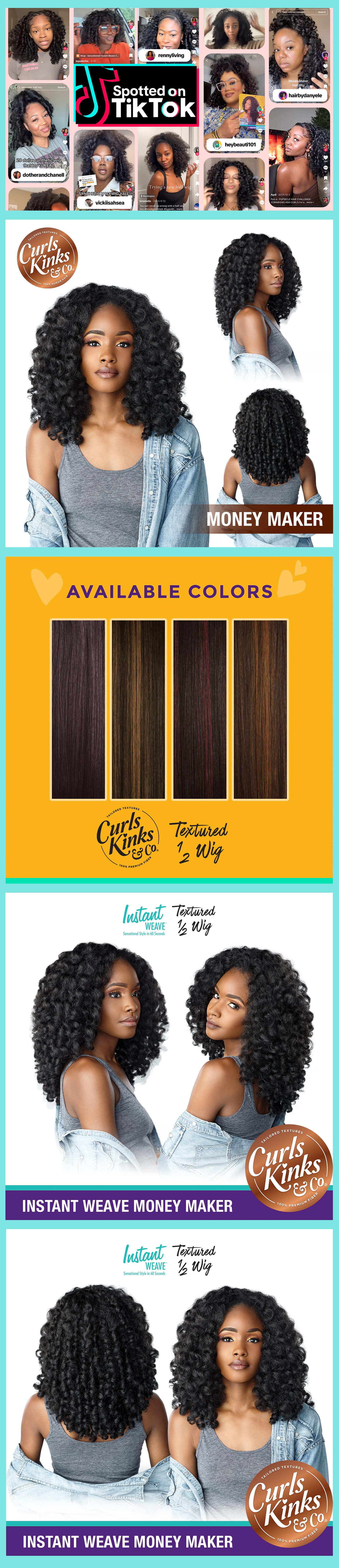 Sensationnel Half Wig Instant Weave Curls Kinks N Co Money Maker Sensationnel Half Wig Instant Weave Curls Kinks N Co Money Maker