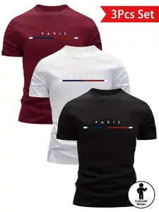 3-Pack Men's Lightweight Short Sleeve T-Shirts, Athletic Wear, Quick-Dry Breathable Sweat-Wicking, Casual Summer Round Neck Design, Sporty Loose Fit