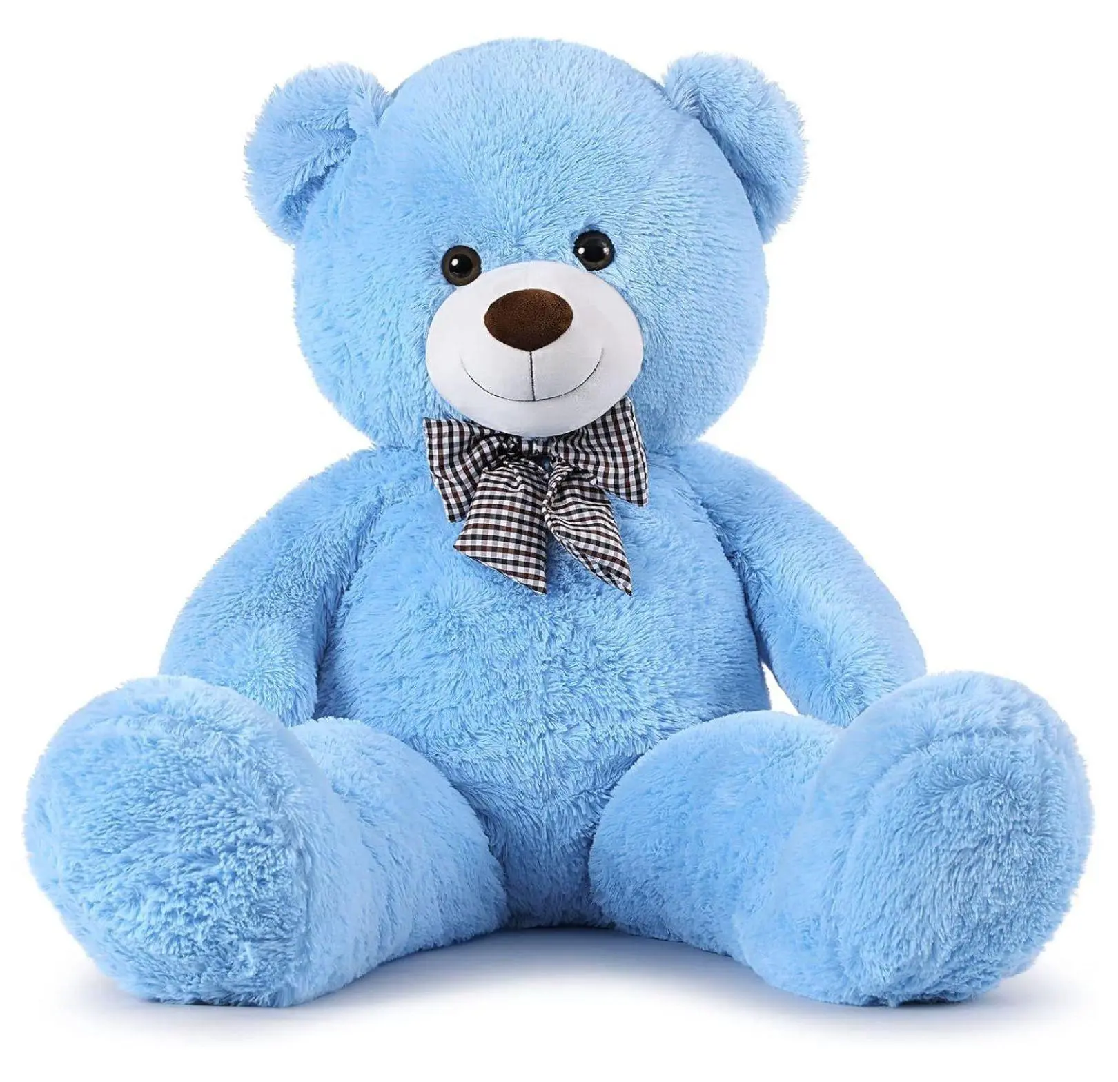 Giant Teddy Bear 47 Inch, Blue Plush Bow Tie Stuffed Animal - Large Teddy Bear for Girlfriend, Boyfriend, Kids Birthday Gift, 4 Foot Soft Huggable Toy