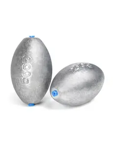 BLUEWING Egg Sinker V2 7oz with Plastic Core for Saltwater - Smooth Polished Surface, Streamlined Shape, Suitable for Freshwater & Saltwater Fishing