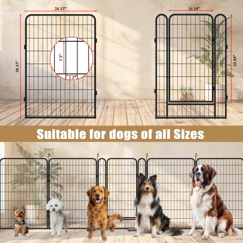 Heavy Duty Dog Playpen | Foldable Metal Pet Fence for Indoor & Outdoor Use | Safe Enclosure for Large/Medium/Small Dogs