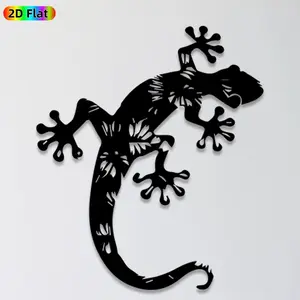 1pc Gecko Metal Wall Art, Dynamic Gecko Statue Mural, Ideal Gift for New Year, Easter, Reptile Decor Enthusiasts, Weather-Resistant Metal Wall Decor Wall Sculptures, Perfect for Garden Fence & Patio Wall, Captivating Outdoor Decor