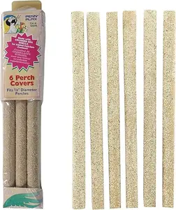 Penn Plax  Sanded Bird Perch Covers – Made from Crushed Seashells – Great for Parakeets, Lovebirds, Parrotlets, Finches, Canaries, and More – Small – 6-Pack