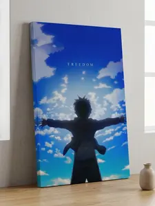 Epic Attack on Titan Canvas Poster Wall Art | Eren Yeager "Freedom" & Scenic Landscapes | High-Quality Framed Anime Shingeki no Kyojin Art Print | Aesthetic Room Decor for Bedroom, Gaming Room & Otaku Gift